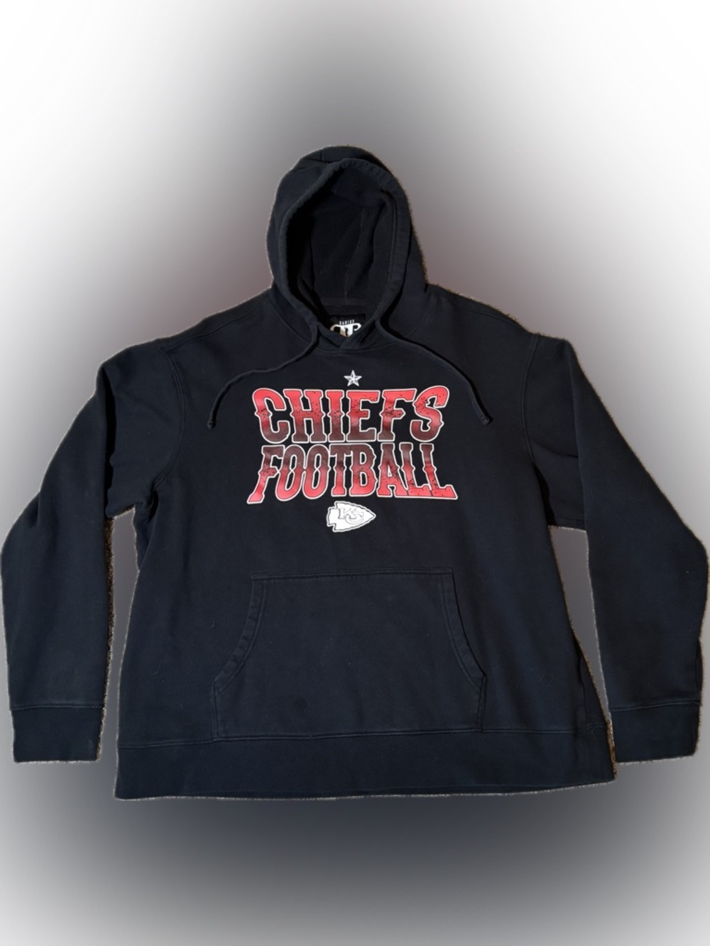 211 Darius Rucker Kansas City Chiefs Football Black Hoodie - Red Logo, Size XL